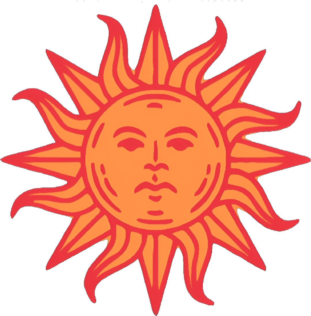 Logo com sol laranja